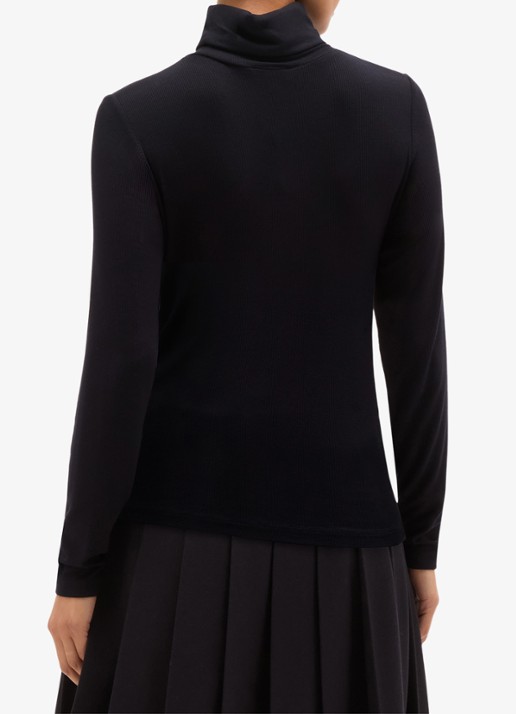 Hobbs Kiera longsleeve met col - achterkant donkerblauw