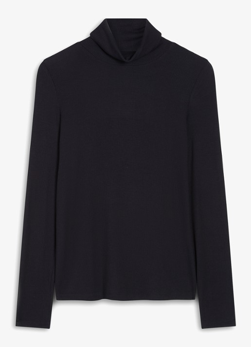 Hobbs Kiera longsleeve met col - voorkant 2 donkerblauw