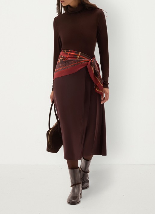 Hobbs Kiera longsleeve met col - voorkant 5 bruin