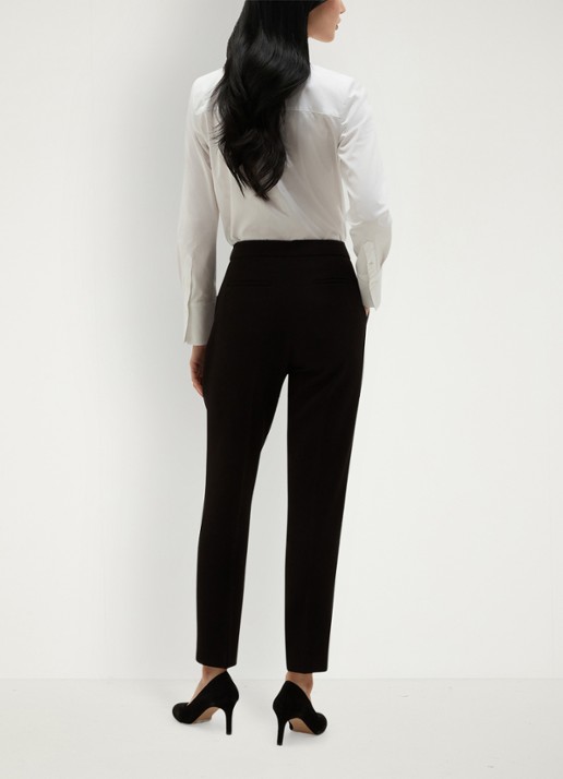 Hobbs Lea high waist slim fit pantalon met steekzakken - achterkant zwart