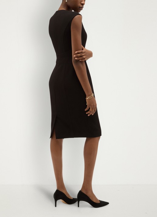 Hobbs Lea midi jurk met split - achterkant 5 zwart