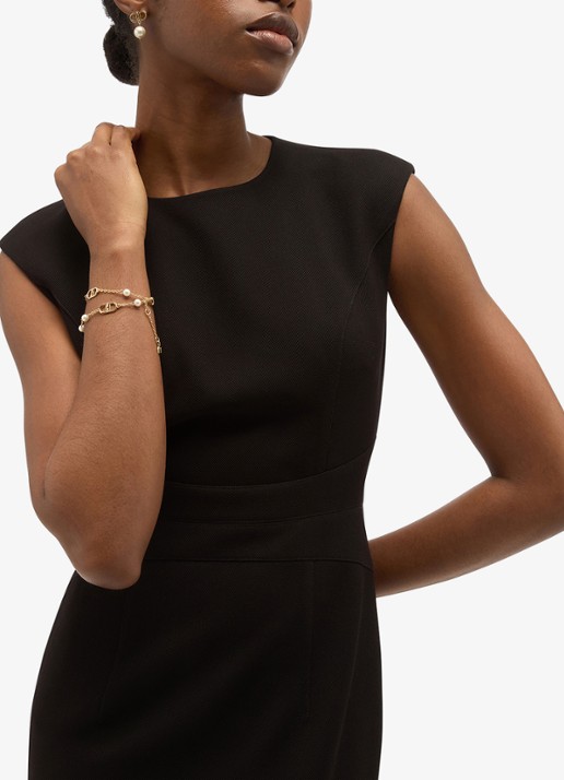Hobbs Lea midi jurk met split - detail 3 zwart