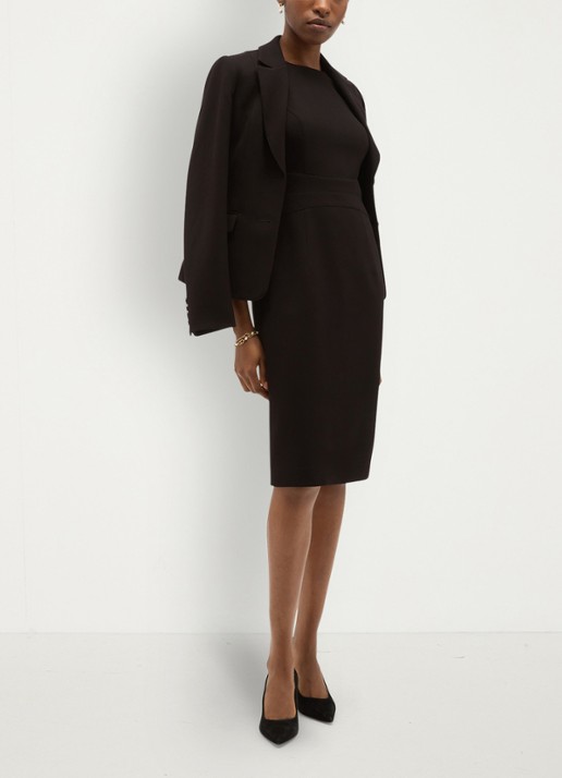 Hobbs Lea midi jurk met split - detail 4 zwart