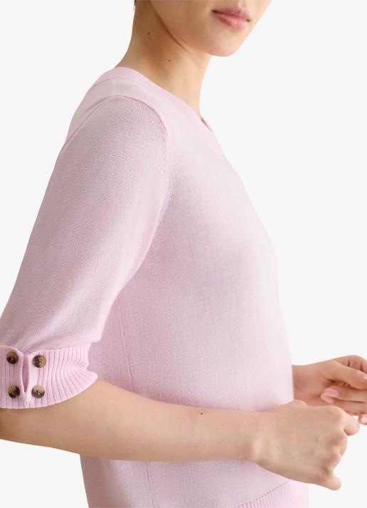 Hobbs Leanne fijngebreide top in wolblend - detail 4 roze