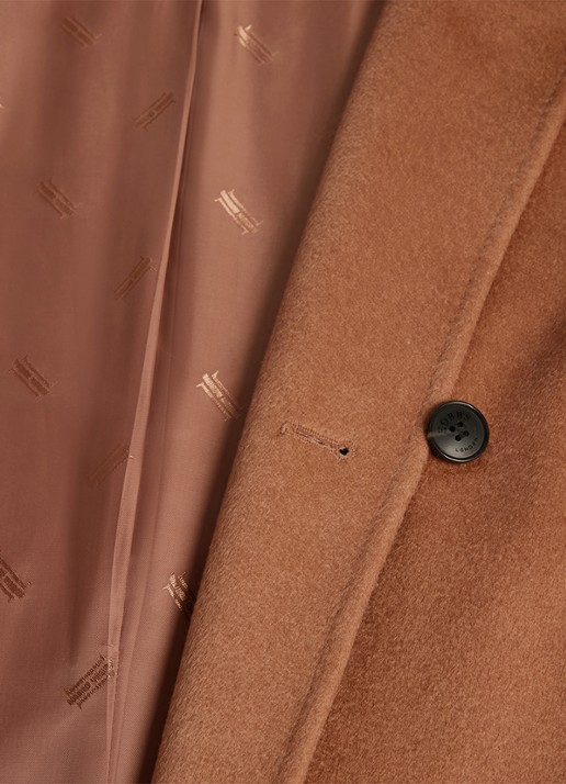 Hobbs Livia mantel van wol met strikceintuur - detail 6 camel