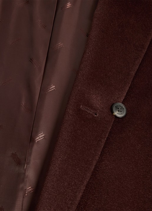 Hobbs Livia mantel van wol met strikceintuur - detail 3 donkerbruin