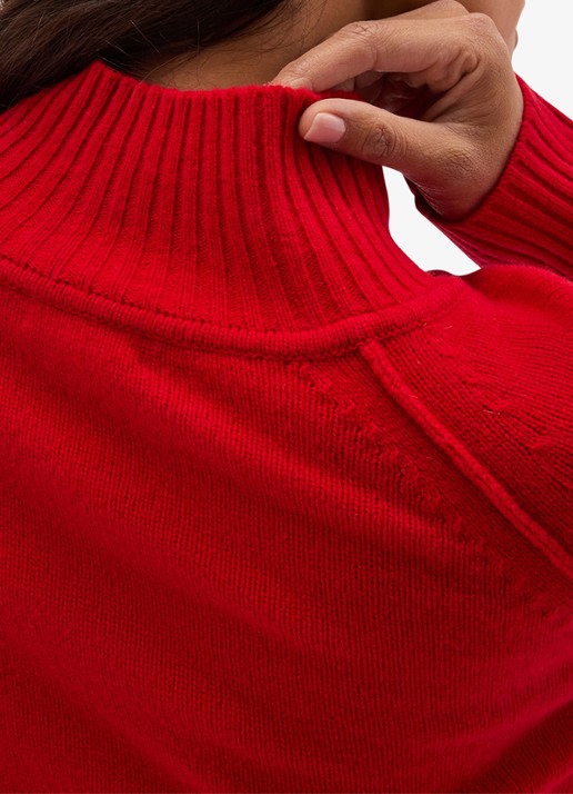 Hobbs Lorraine fijngebreide trui in wolblend - detail 2 rood