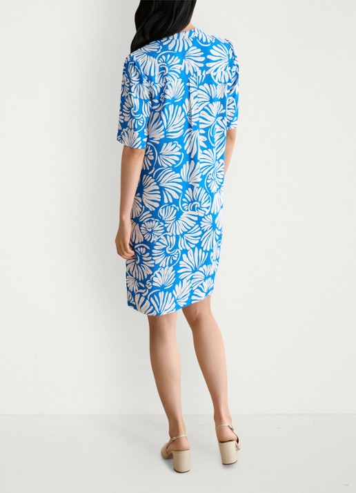 Hobbs Lucille mini tuniekjurk met print  - achterkant 6 blauw