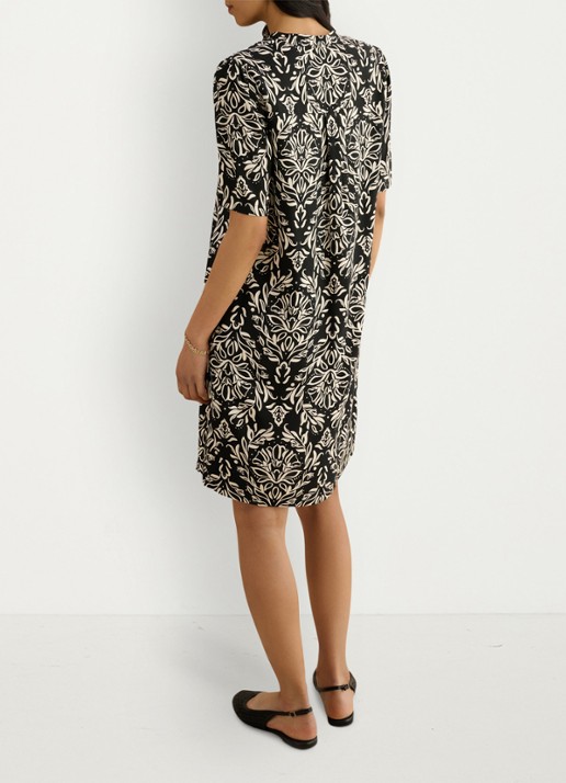 Hobbs Lucille mini tuniekjurk met print  - achterkant 6 zwart