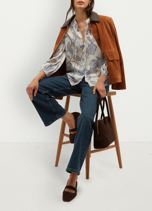 Hobbs Malia blouse met bloemenprint - detail 4 ivoor