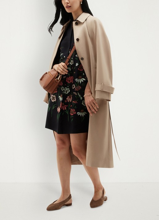 Hobbs Marci mini blousejurk met bloemenprint - detail 4 donkerblauw