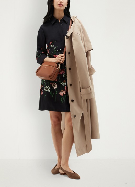 Hobbs Marci mini blousejurk met bloemenprint - detail 7 donkerblauw
