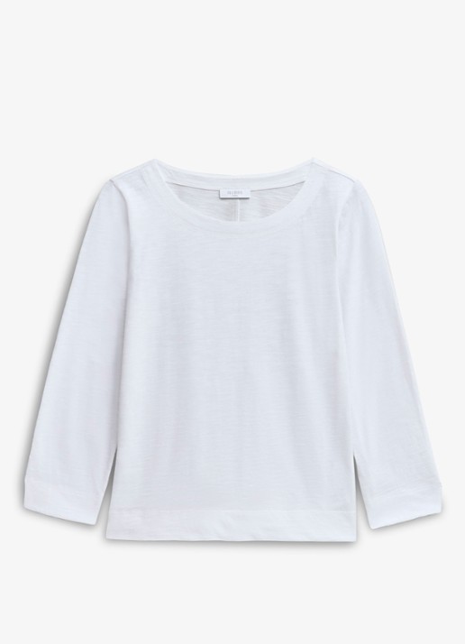 Hobbs Martie longsleeve met boothals - voorkant wit