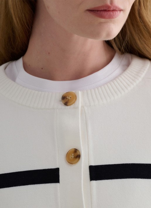 Hobbs Megan fijngebreid vest met streepprint