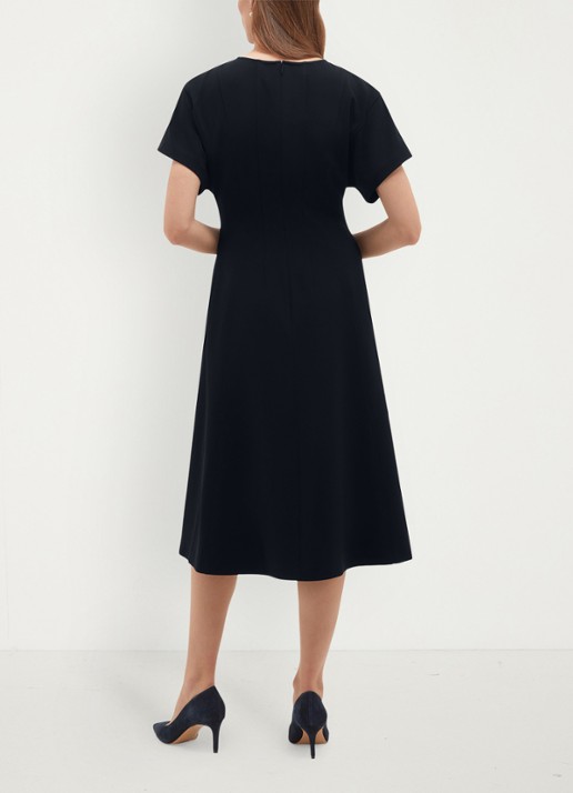 Hobbs Melina mini jurk met plooien - achterkant 5 donkerblauw