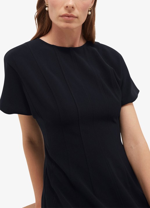 Hobbs Melina mini jurk met plooien - detail donkerblauw