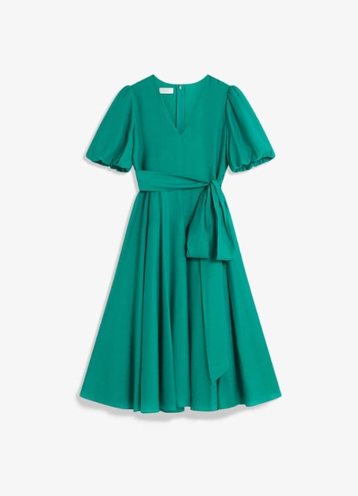 Hobbs Midi jurk met strikceintuur en V-hals