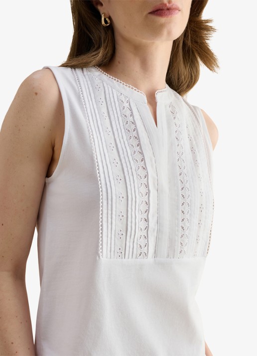 Hobbs Millie top met broderie - detail 4 wit