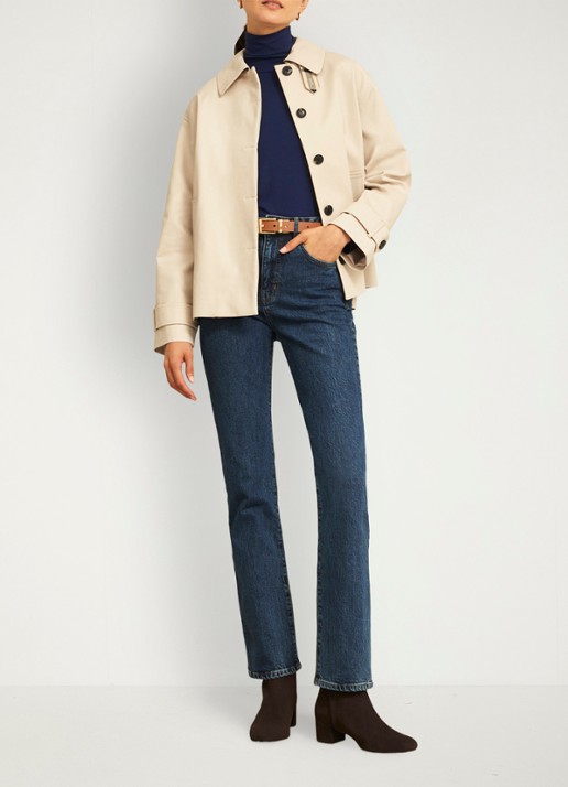 Hobbs Mischa top met col - detail 3 donkerblauw