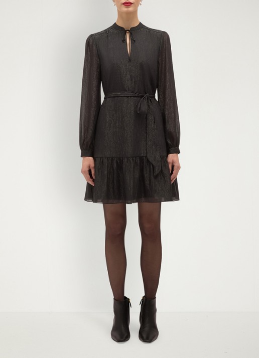 Hobbs Morena mini jurk met strass - voorkant 8 zwart
