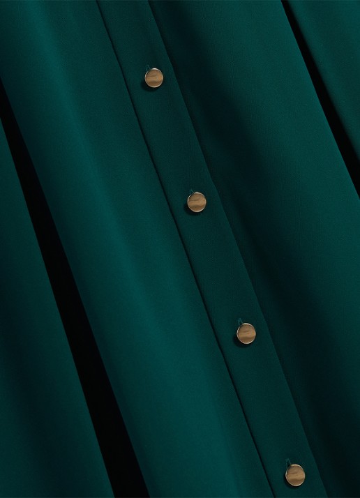 Hobbs Mylie midi blouse jurk met ceintuur - detail 4 donkergroen
