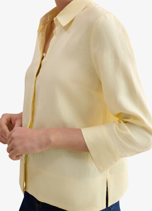Hobbs Nita blouse van linnen - detail 2 geel