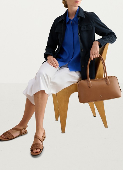 Hobbs Nita blouse van linnen - detail 2 blauw