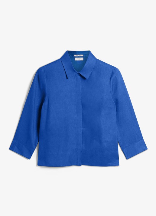 Hobbs Nita blouse van linnen - voorkant 4 blauw