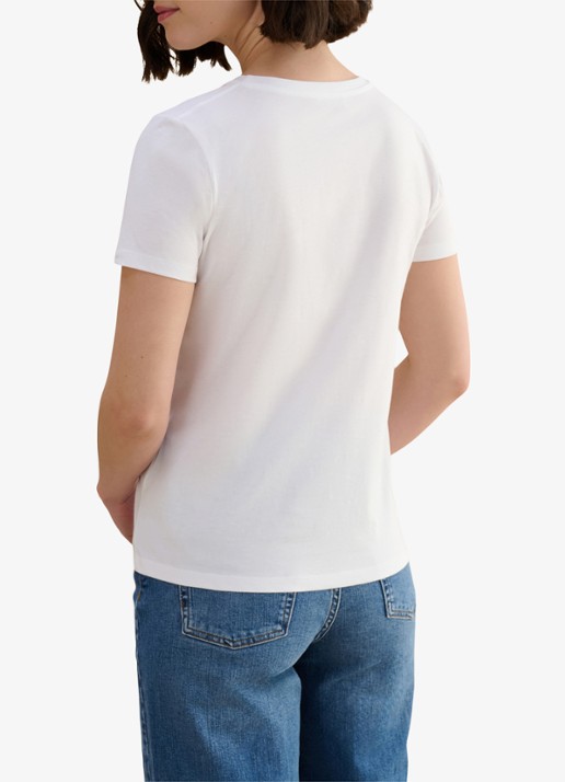 Hobbs Pixie T-shirt met print en ronde hals - achterkant 3 wit