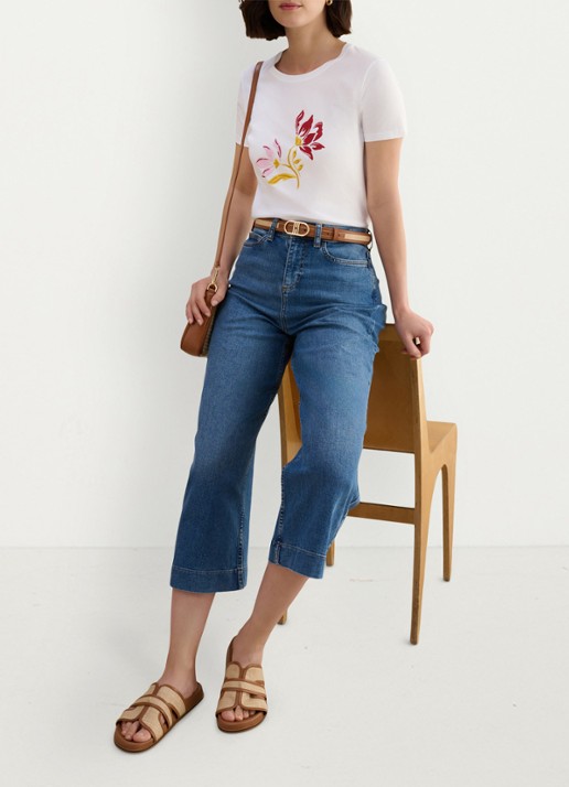 Hobbs Pixie T-shirt met print en ronde hals - detail 5 wit