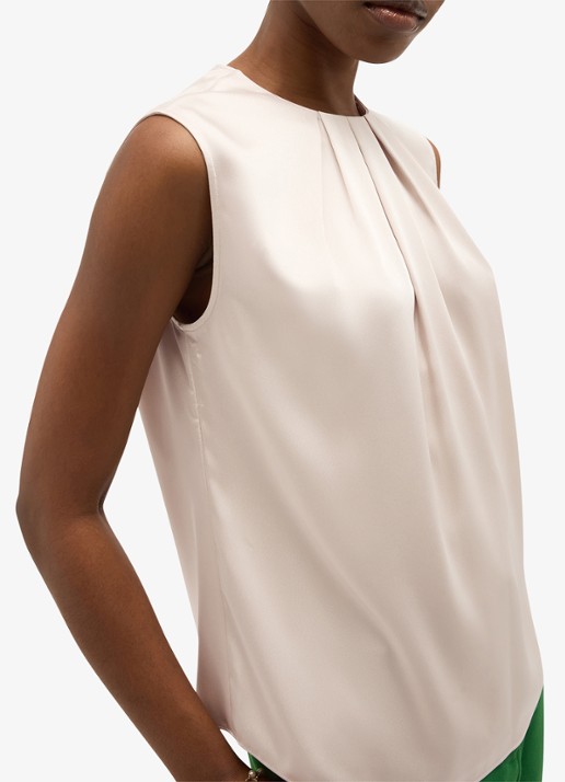 Hobbs Rosanne top met plooien - detail 5 parelmoer