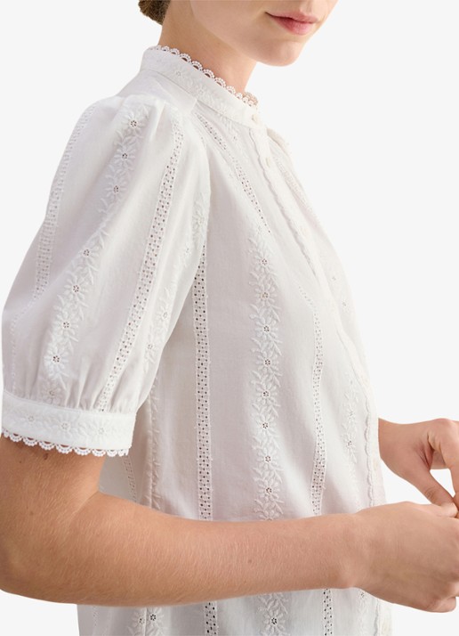 Hobbs Sawyer blouse met borduring  - detail 2 wit