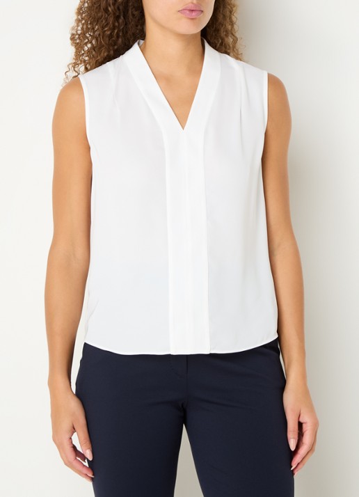 Hobbs Shelley top met V-hals - detail gebroken wit