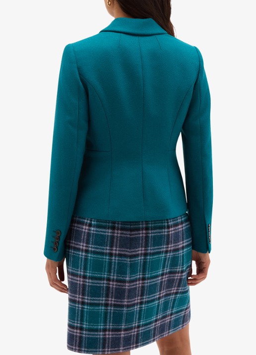 Hobbs Single-breasted blazer van wol - achterkant 7 petrol