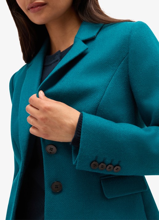 Hobbs Single-breasted blazer van wol - detail 4 petrol