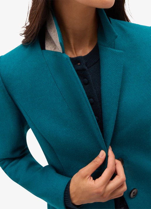 Hobbs Single-breasted blazer van wol - detail 5 petrol