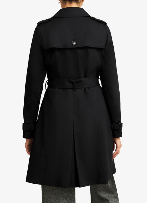 Hobbs Skylar trenchcoat met steekzakken - achterkant 7 zwart