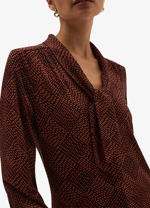 Hobbs Tarini top met print en sjaalkraag