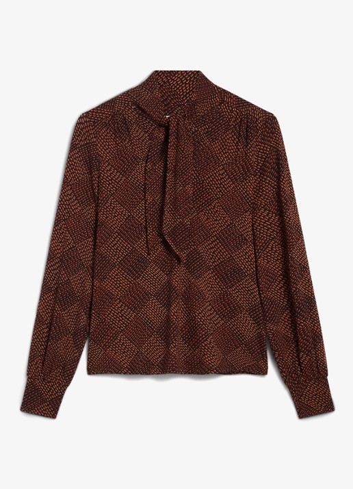 Hobbs Tarini top met print en sjaalkraag - voorkant rood