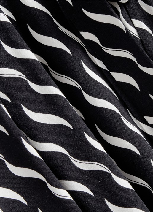 Hobbs Theodora midi jurk met grafische print - detail 6 donkerblauw