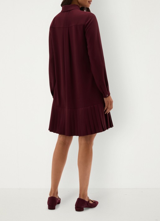 Hobbs Tina mini jurk met plooien - achterkant 3 paars