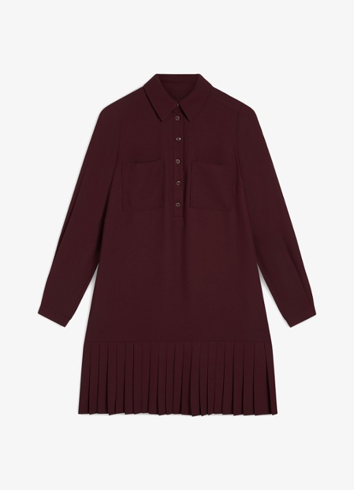 Hobbs Tina mini jurk met plooien - voorkant paars