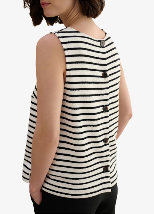Hobbs Top met streepprint - detail 5 zwart