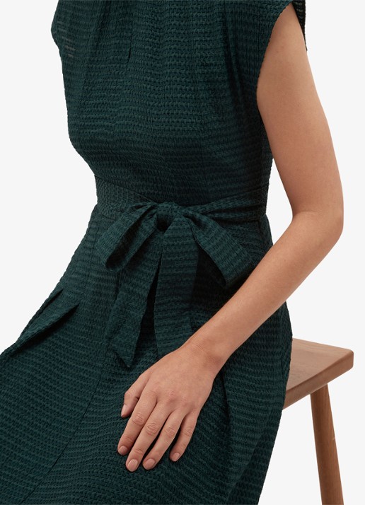 Hobbs Viviene midi jurk met strikceintuur