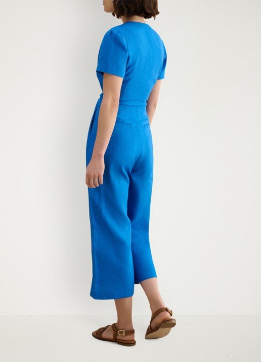 Hobbs Wide fit cropped jumpsuit met V-hals - achterkant 5 blauw