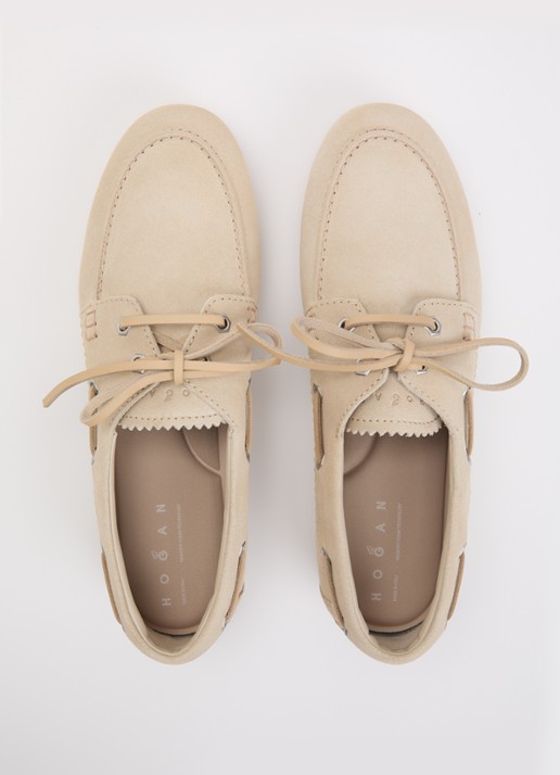 Hogan Bootschoen van suède - detail 4 beige