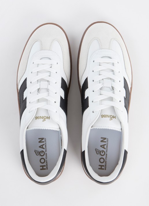 Hogan Cool sneaker van leer met suède details - detail 4 gebroken wit