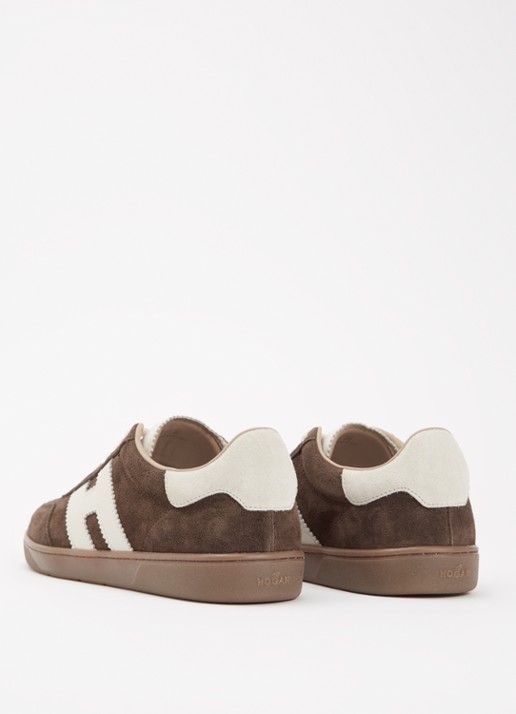 Hogan Cool sneaker van suède met logo - achterkant 7 donkerbruin