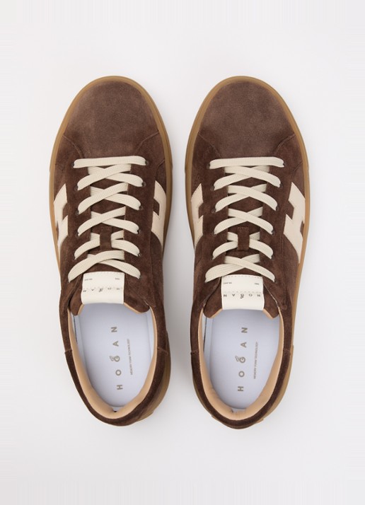 Hogan Crosswind sneaker van suède - detail 2 bruin