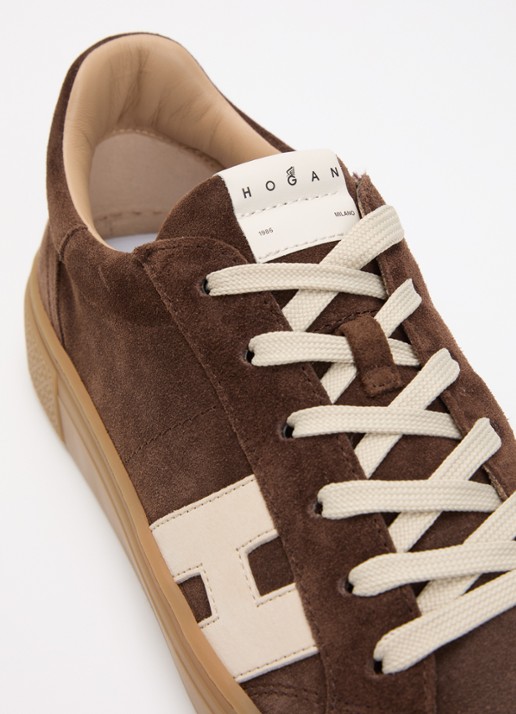 Hogan Crosswind sneaker van suède - detail 4 bruin